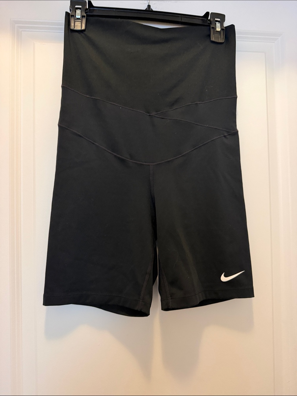 Nike Black High-Rise Biker Shorts with Swoosh